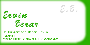 ervin berar business card